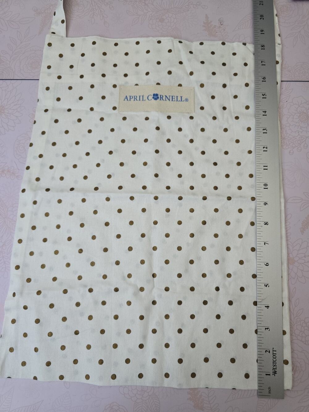 🌸 April Cornell Tote Bag Market Shopping Cream/Bronze Polka Dots Boho